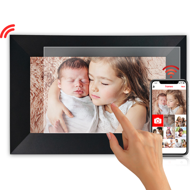 WiFi Digital Photo Frame c IPS Touch Screen Smart Cloud Photo Frame with FrameO APP Auto-Rotate Share Photos Instantly