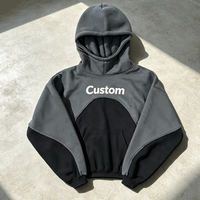 Sweat à capuche zippé personnalisé avec logo imprimé DTG, style streetwear vintage, patchwork, effet délavé, grammage lourd