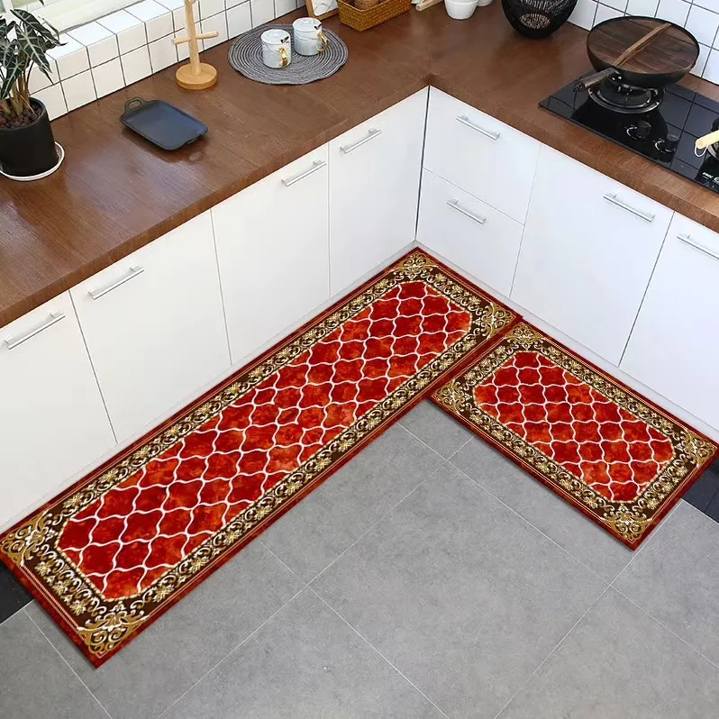אדום יוקרה רצפת שטיח שטיח מותאם אישית עיצוב אנטי עייפות מחצלת מטבח מחצלת