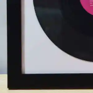 Gran oferta, marco de exhibición de CD de disco de vinilo negro de madera de calidad de 12 pulgadas personalizado para colección