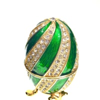 Fournisseur chinois de boîtes à bijoux en métal élégantes de style Fabergé russe, boîte à bibelots en cristal, cadeau