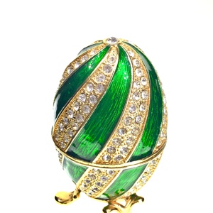 Elegante Scatola Portagioie in Metallo Stile Fabergé Russo con Cristalli, Fornitore Cinese - Product Image 2