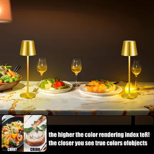 Lámparas de Mesa Táctiles para Exteriores, Lámpara de Escritorio Moderna para Dormitorio, Lámpara de Mesa Inalámbrica Recargable para Bar y Restaurante con Puerto de Carga USB - Product Image 4