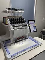 Máquina de bordado por ordenador de un solo cabezal completamente automática, 15 agujas para bordar ropa, parches de cuero, para uso doméstico