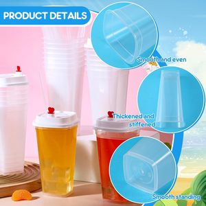 Custom Print Logo 360/500/700ml Disposable Hard PP Bubble Boba Tea Juice <b>Plastic</b> <b>Cups</b> - Product Image 3