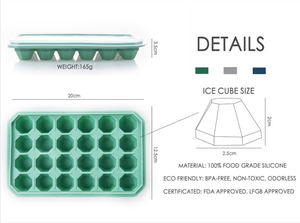Khay Khuôn Đá Viên Kim Cương Lớn 24 Khoang Cho Tủ Đông Cocktail Bằng <span class=keywords><strong>Silicon</strong></span> Có Nắp - Product Image 6