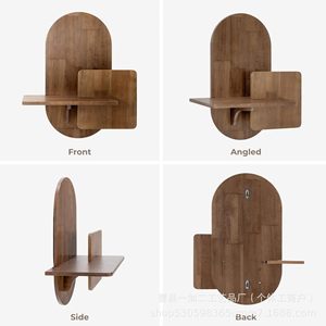 Solid Wood <b>Wall</b> <b>Mounted</b> <b>Shelf</b> Irregular Shape Multipurpose Storage Rack For Living Room Display - Product Image 4