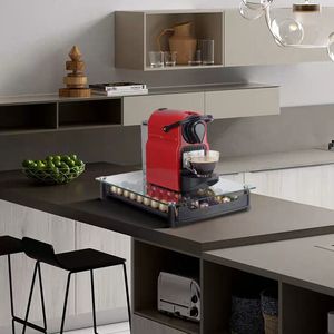 Porte-<span class=keywords><strong>capsules</strong></span> de café <span class=keywords><strong>Nespresso</strong></span>, en acier inoxydable, verre trempé, 40 pièces, porte-<span class=keywords><strong>capsules</strong></span> avec tiroirs - Product Image 5