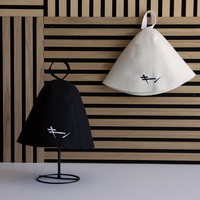 Gorro de Sauna de Fieltro Reciclado Ecológico Blanco Ink Line, Venta al por Mayor, Logotipo Personalizado, Directo de Fábrica, Gorro para Baño de Vapor y Spa