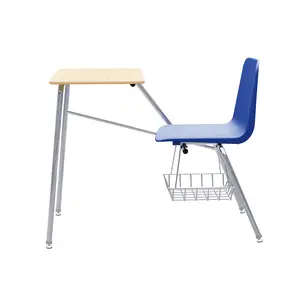 Guyana Modern University College Student Desk And Chair Combo Single School Chair With Writing Board