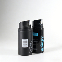 Flacons cosmétiques personnalisés de 15 ml, 30 ml, 50 ml, en verre givré, pour lotion, sérum, crème pour le visage, avec pompe à pression sans air