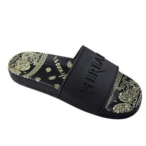 Commercio all'ingrosso da uomo Custom Logo goffrato 3D stampa diapositive antiscivolo da <span class=keywords><strong>donna</strong></span> cursori pantofole per la primavera realizzati <span class=keywords><strong>con</strong></span> TPR Eva e pelliccia - Product Image 2