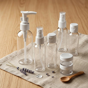 Customized Portable Travel Size Plastic <b>Bottles</b> Empty Packaging Set for Cosmetic Shampoo Lotion - Product Image 3