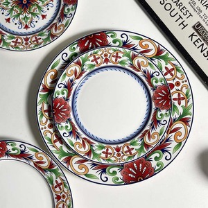 Plato de Cerámica Floral Bohemio Ecológico, Platos de Porcelana para Cena, Filete y Postre para Bodas y Fiestas - Product Image 5