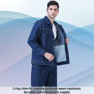 Streetwear Patchwork dames Jeans coton marque Jeans hommes coupe régulière <span class=keywords><strong>veste</strong></span> <span class=keywords><strong>Jean</strong></span> pantalon femme hommes ensembles - Product Image 4