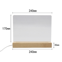 Lampe LED créative rectangulaire 240 mm 5V USB, lampe de chevet pour enfants, lumière de nuit en acrylique, à personnaliser pour le bricolage