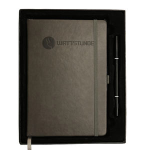 Ensemble cadeau promotionnel de haute qualité pour ordinateur portable pu cahiers personnalisés coffret cadeau pour carnet A5 en cuir pu avec stylo - Product Image 1