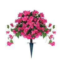 Künstlicher Bougainvillea-Topiary-Baum mit Bodenspieß, Kunstpflanze für Garten, Veranda und Heimdekoration