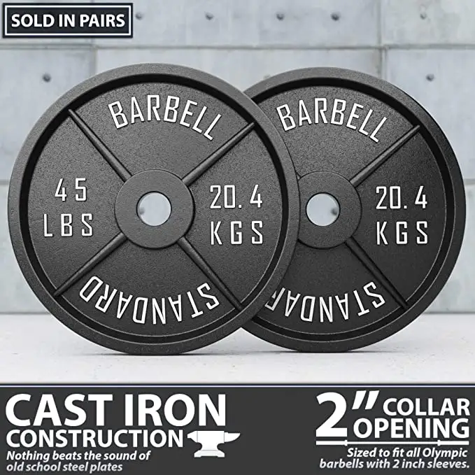 Metal Weight Plates Sold in Singles Synergee Standard Metal Weight Plates with 2” Opening for Bodybuilding Pairs & Sets Olympic & Power Lifting Workouts Available from 2.5 to 45 Pounds.