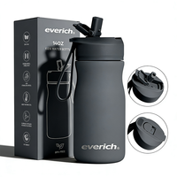 Thermos Everich 26 oz en acier inoxydable, minimaliste, isolation thermique de 12 à 24 heures, couvercle à ouverture facile avec bouton-poussoir