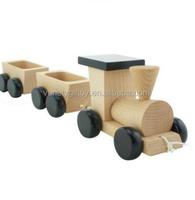 Jouets de train à tirer en bois naturel Jouets éducatifs préscolaires pour enfants Jouets de train à tirer