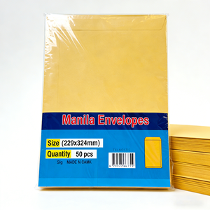 Enveloppes jaunes Manila en gros d'usine, format <span class=keywords><strong>A4</strong></span>, paquet de 50, enveloppes kraft 80g <span class=keywords><strong>pour</strong></span> documents et lettres - Product Image 1