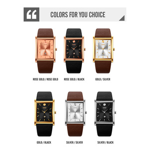 Montre chronographe carrée pour homme, montre-bracelet de luxe en cuir et acier, montre à quartz étanche 30M - Product Image 3
