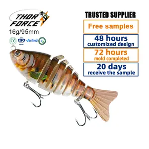 THORFORCE New Arrival 95mm16g 3D Bionic Fisheyes 6 Colors Artificia Realistic Fish Lure Multi-jointed Fishing Lures