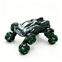360 °   Voiture de cascade télécommandée à double mode de rotation, avec lumières, musique, démonstration automatique, 8 roues, 4x4, détection de geste par montre, jouet RC pour enfant