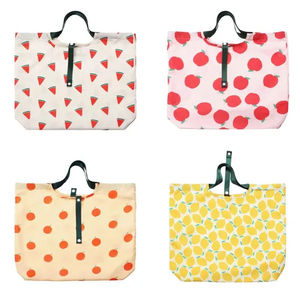 Wholesale Durable Foldable Eco-friendly Polyester Tote Handbag with Open <b>Top</b> Waterproof Design <b>Chain</b> Strap Fresh Fruit Pattern - Product Image 1