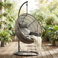 Fauteuil suspendu d'extérieur en rotin PE, moderne et confortable, avec coussin imperméable, chaise œuf, mobilier de loisirs pour l'extérieur