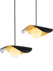 Suspension en fer à tête unique minimaliste postmoderne design Feuille <span class=keywords><strong>de</strong></span> lotus <span class=keywords><strong>Bord</strong></span> incurvé suspendu pour salon <span class=keywords><strong>de</strong></span> thé <span class=keywords><strong>Bar</strong></span> Restaurant - Product Image 2