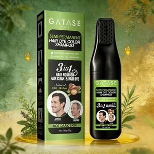 Karıştırmasız Yarı Kalıcı Anında Saç Boyası Kremi Amonyaksız Orta-Uzun Saçlar İçin <span class=keywords><strong>3</strong></span>'ü 1 Arada Formül <span class=keywords><strong>2</strong></span> Tüp (95gx2) Hızlı ve Dağınıklık Yok - Product Image 1