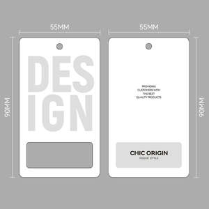 Etichette Personalizzate in <span class=keywords><strong>Carta</strong></span> per Abbigliamento con Logo Stampato, Cartellini in <span class=keywords><strong>Carta</strong></span> Goffrata Beige - Product Image 2