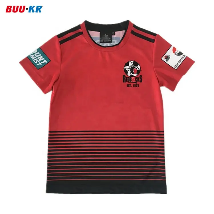 Buker toptan tay kaliteli boş gençlik özel Vintage Retro erkekler takım futbol kıyafetleri T Shirt forması