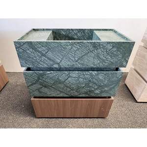 <span class=keywords><strong>Vasque</strong></span> de salle de bain en marbre vert naturel fait main, moderne, autoportante, avec dessus de plan et tiroirs, sur mesure - Product Image 6