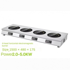 Commercial 2-<b>Burner</b> Induction Cooker 3000W*3 Stainless Steel Waterproof Countertop Touch Control Timer Energy Efficiency Class - Product Image 5