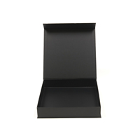 Boîte de papier pliable de luxe personnalisée en noir mat boîte cadeau magnétique pliable avec couvercle magnétique