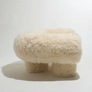 Nórdico moderno Simple tres patas diseño personalizado Cordero polar ocio silla Villa <span class=keywords><strong>tienda</strong></span> comercial decoración suave sofá sillón - Product Image 3