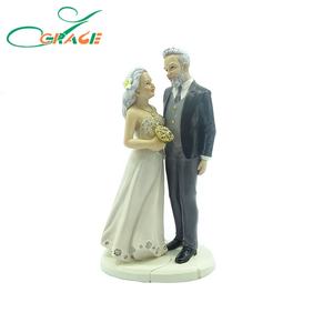 Regalos de Aniversario de Bodas de Resina Dorada, Figura de Moda de Pareja de Ancianos <span class=keywords><strong>para</strong></span> Boda - Product Image 1