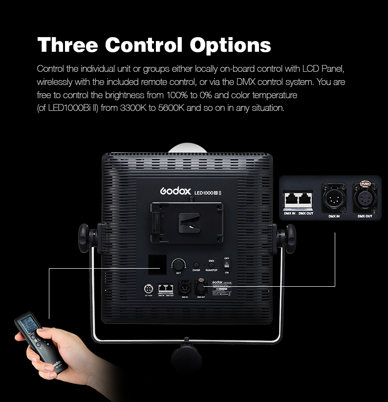 Godox Led1000bi II 70W Two Color LED Video Light for Micro Film