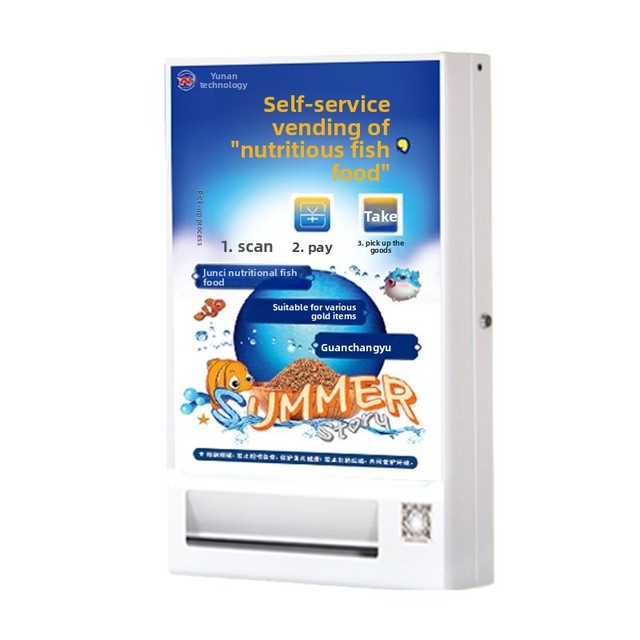 Fish & Pigeon Food Smart Commercial Vending Machine with LED Strip and White Color