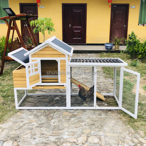 บ้านไก่กลางแจ้ง SDC029 สีเหลืองหรูหรา เป็นมิตรกับสิ่งแวดล้อม ทนทาน กันน้ำ ทำจากไม้ พร้อมลานวิ่งขนาดใหญ่ - Product Image 2