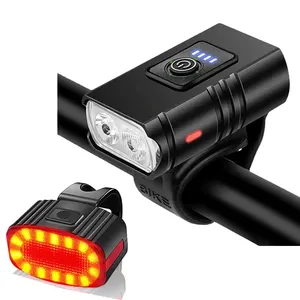 USB C Rechargeable Cycling 1000 lumens Front And Rear Light Led Bike Lights Lamp Set