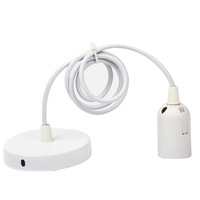 Pendentif rosace de plafond avec support de lampe E27 raccord 250v Kit d'accessoires en plastique style vis avec ou sans anneau