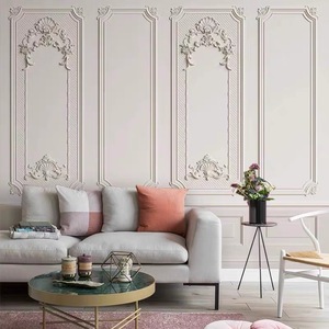 <span class=keywords><strong>Papier</strong></span> <span class=keywords><strong>peint</strong></span> mural en gypse <span class=keywords><strong>baroque</strong></span> 3D en relief blanc crème, style européen classique, pour chambre à coucher, hôtel, décoration intérieure - Product Image 5