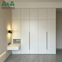 Luxuriöser Moderner Kleiderschrank aus Massivholz & Melamin mit Platzsparendem Design für Schlafzimmer, Große Aufbewahrungskapazität