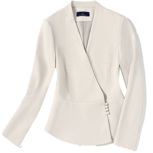 Women Professional Red Suit Set Long Sleeve Polyester Workwear For Office Hotel Beauty Salon Staff Spring 2025 - Product Image 5