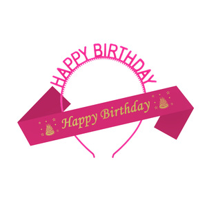 Set de Diadema y Cinturón de Hombro Color Caramelo para Cumpleaños, con Icono de Pastel Feliz de Plástico PP, Accesorios para Fotos con Atmósfera Festiva - Product Image 5