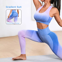 Pakaian Yoga Sutra Es Seamless Khusus, Celana Fitness Pinggang Tinggi Warna Peach, Setelan Olahraga Senam